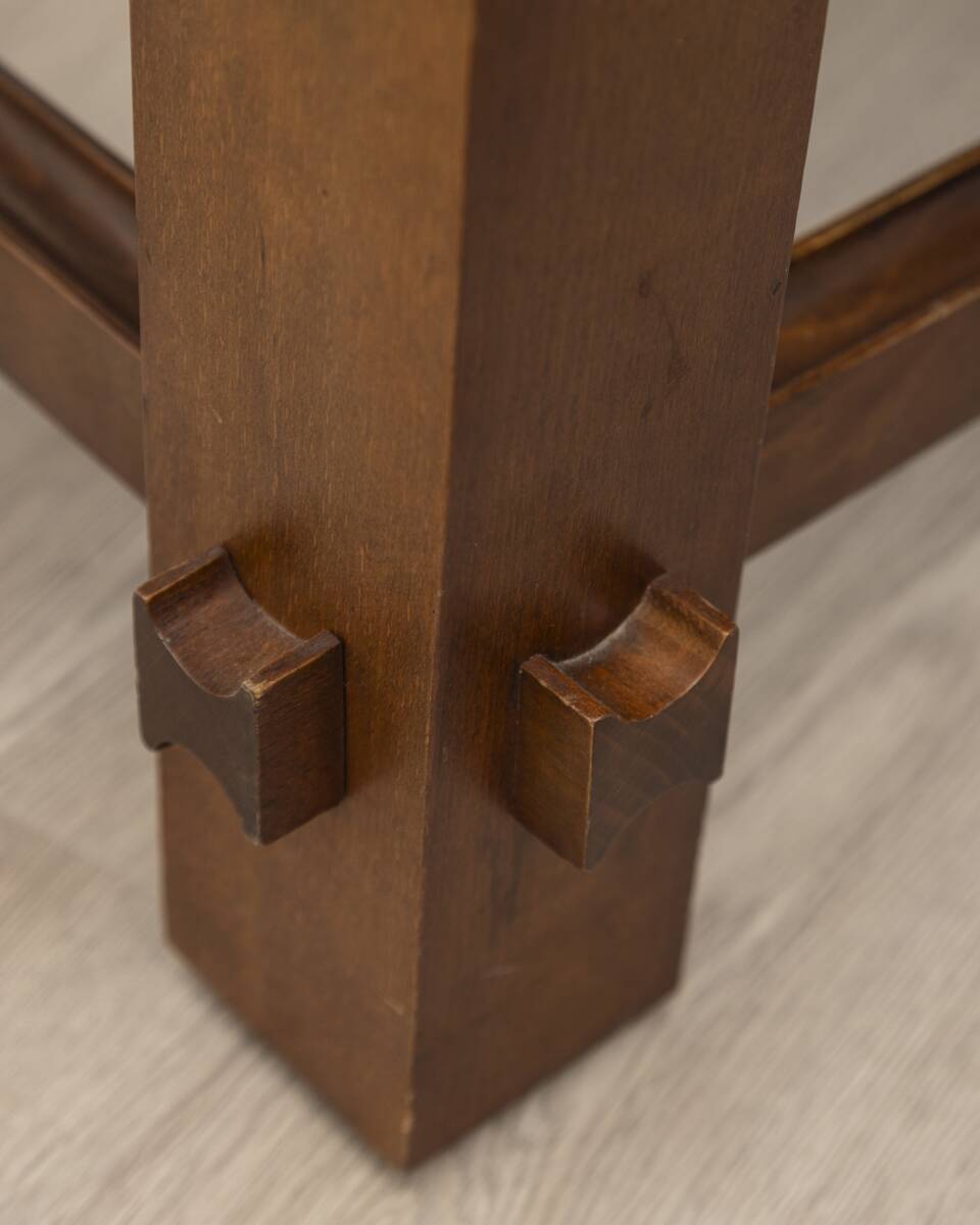 Vintage table 60s wood and glass design fontana arte