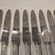 12 dessert knives with silver metal handles, goldsmith SFAM art deco