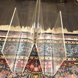 Transparent plexiglass magazine holders age space