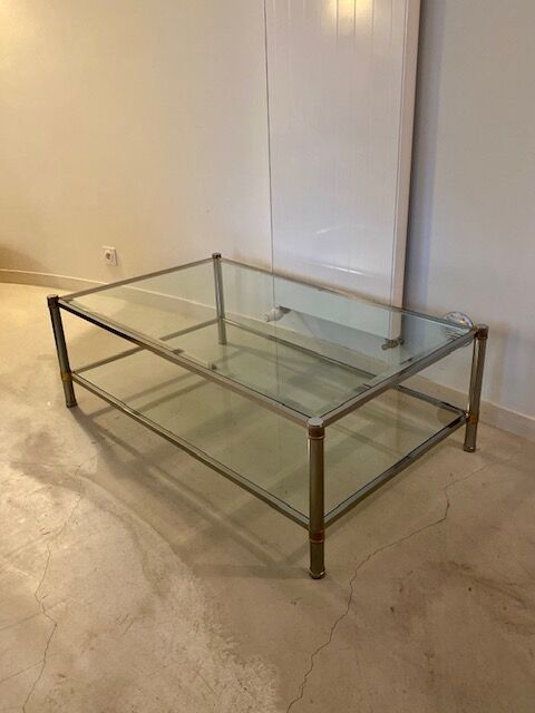 Double glass top coffee table