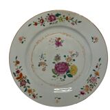 Compagnie des Indes, 18th century porcelain plate with peonies