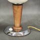 Pair of Italian Opaline Glass, Wood and Chrome Table Lamps, 1950s