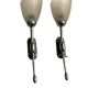Chrome Satinated Glass Sconces Set of 2 1970’s