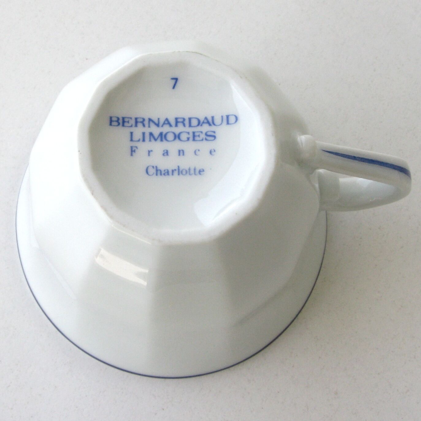 Service à café et sucrier bernardaud limoges - 6 tasses et sous tasses modèle charlotte