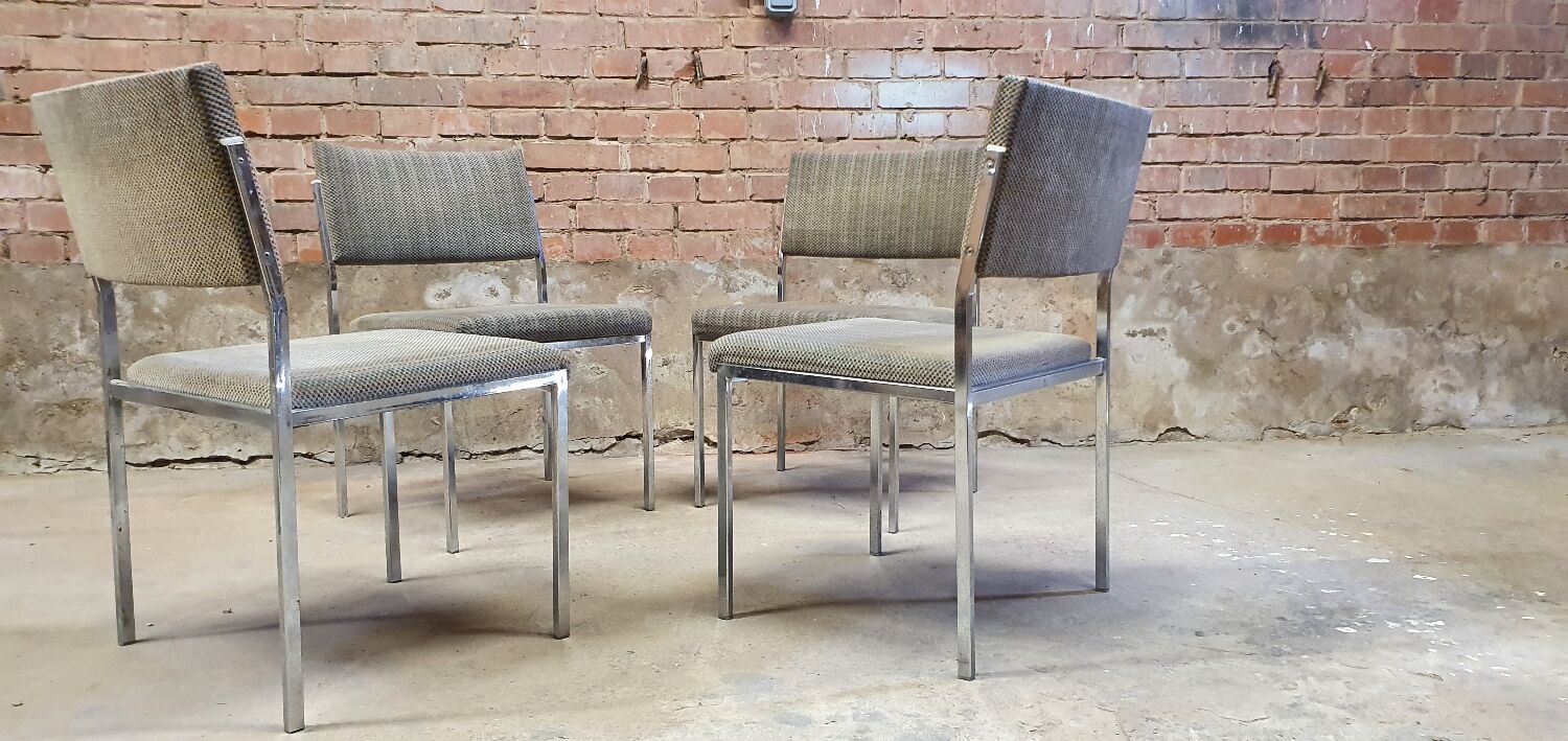 Set of four vintage armchair chairs
