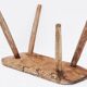 Tabouret de traite rural ancien en hêtre massif