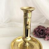 Gilded copper table candle holder with Victorian style nineteenth century