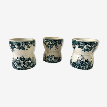 Trio of former egg cups earthenware