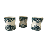 Trio of former egg cups earthenware