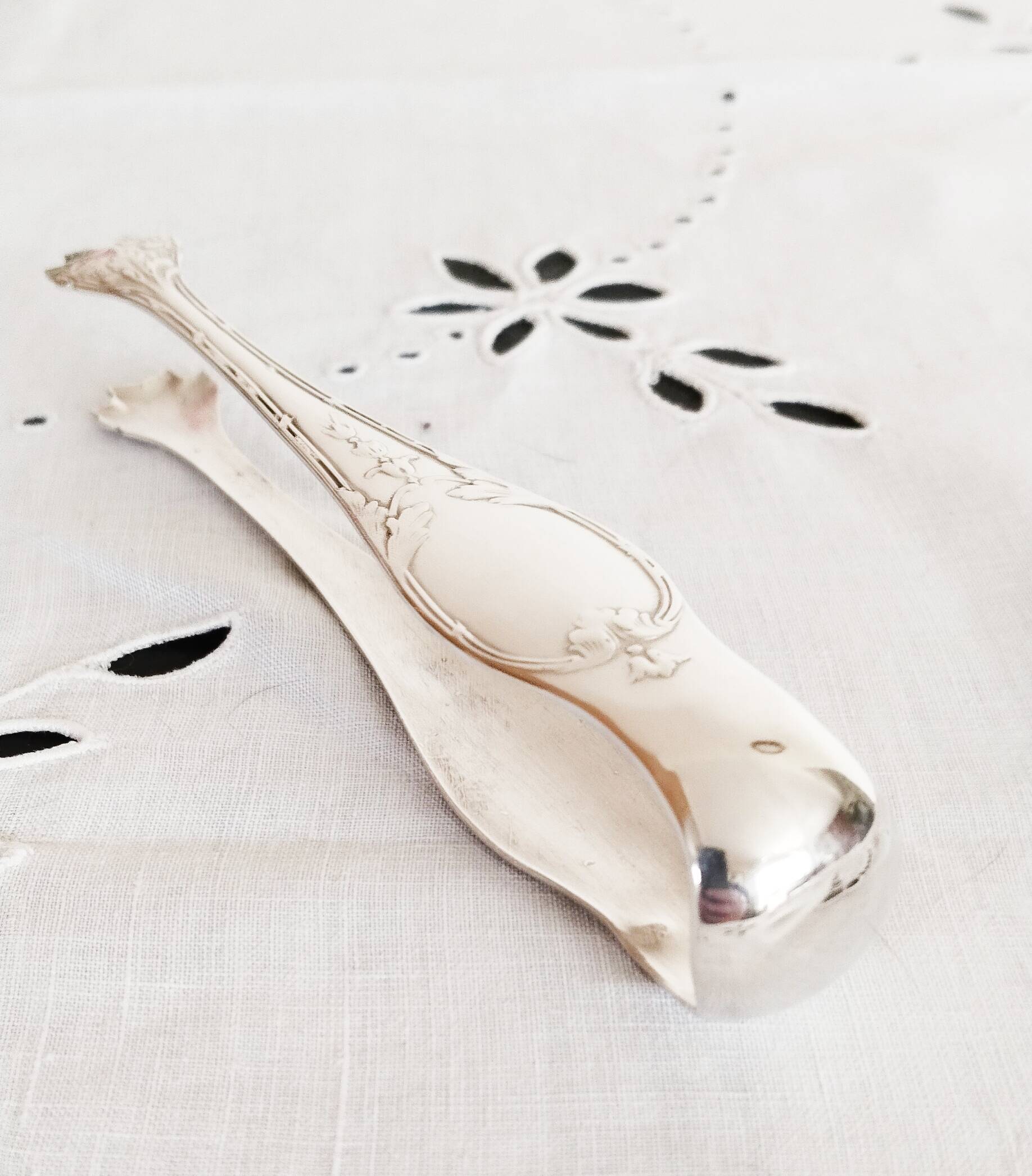 Silver sugar or ice tongs