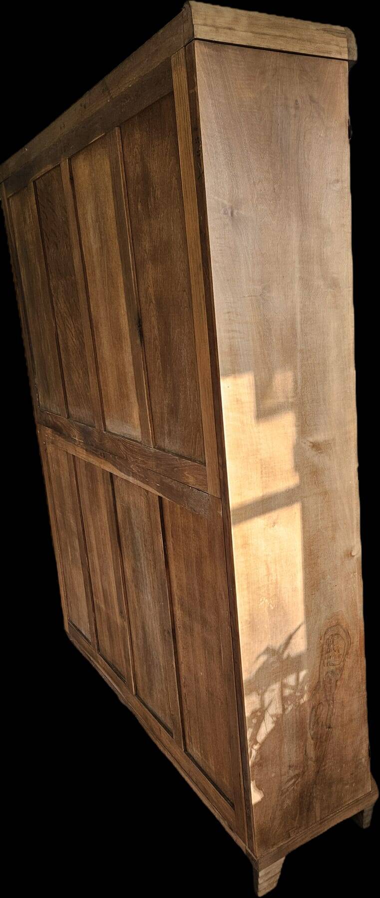 Armoire Art déco, 3 portes, 1 miroir, sablée