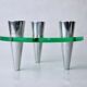 Glass circle candle holders, 3 flames, Denmark, 1970