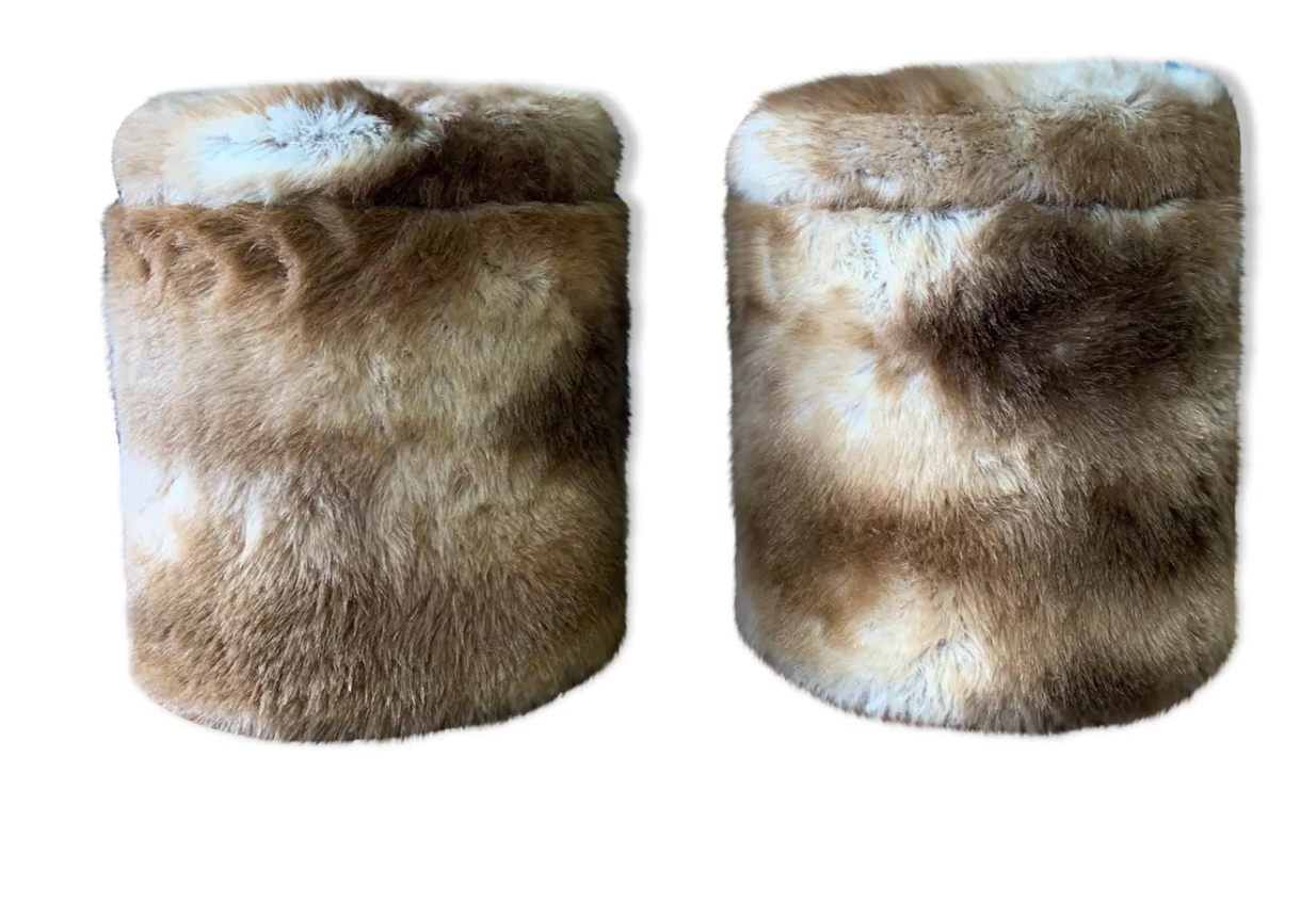 Pair of vintage poufs