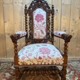 Carved walnut armchair in High Period style