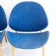 Paire de fauteuils en chêne Hans Olsen Model No 134 avec tapisserie en tissu bleu