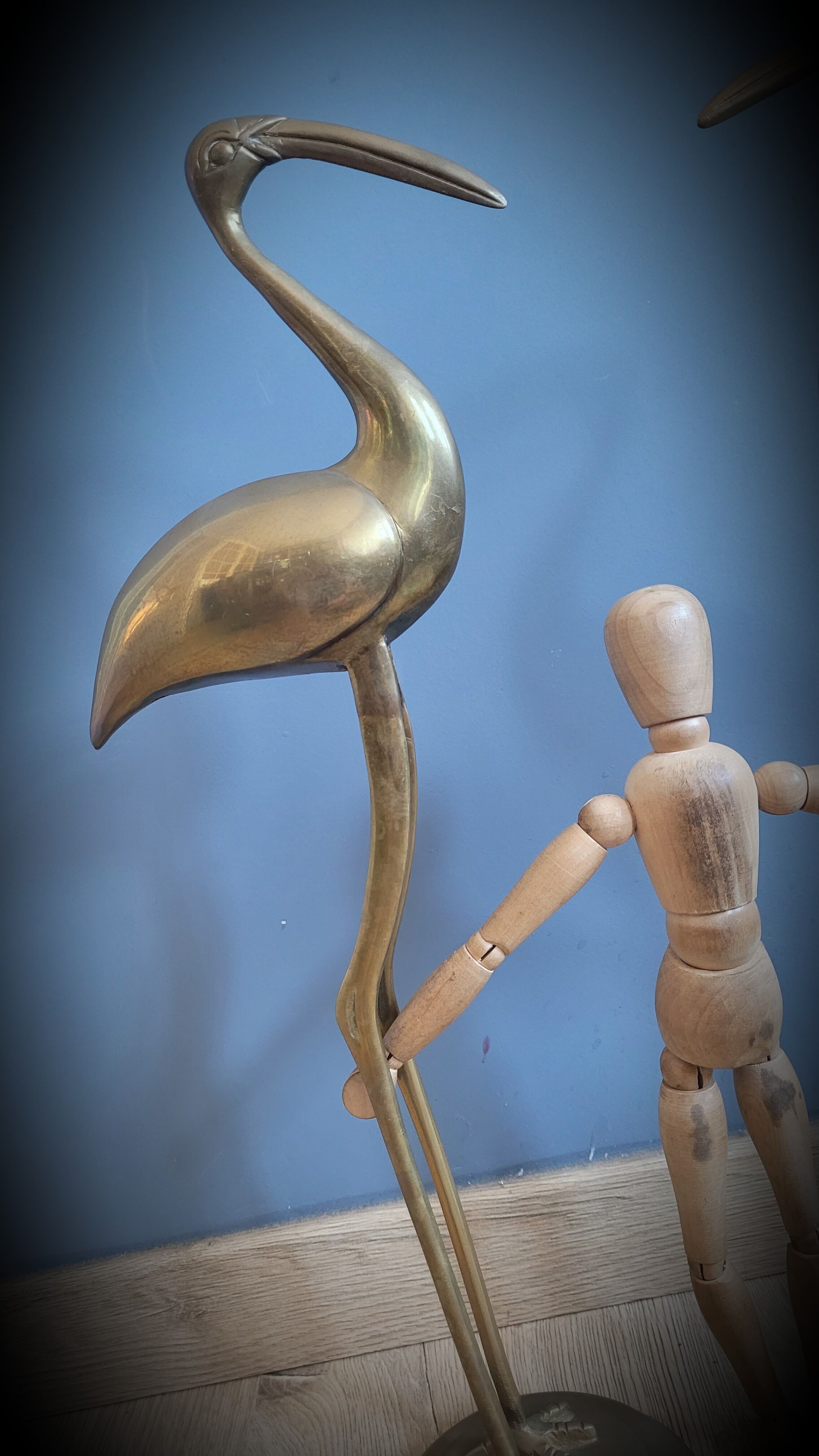 Duo brass herons