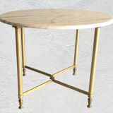 Round marble and gold metal coffee table 1960-70