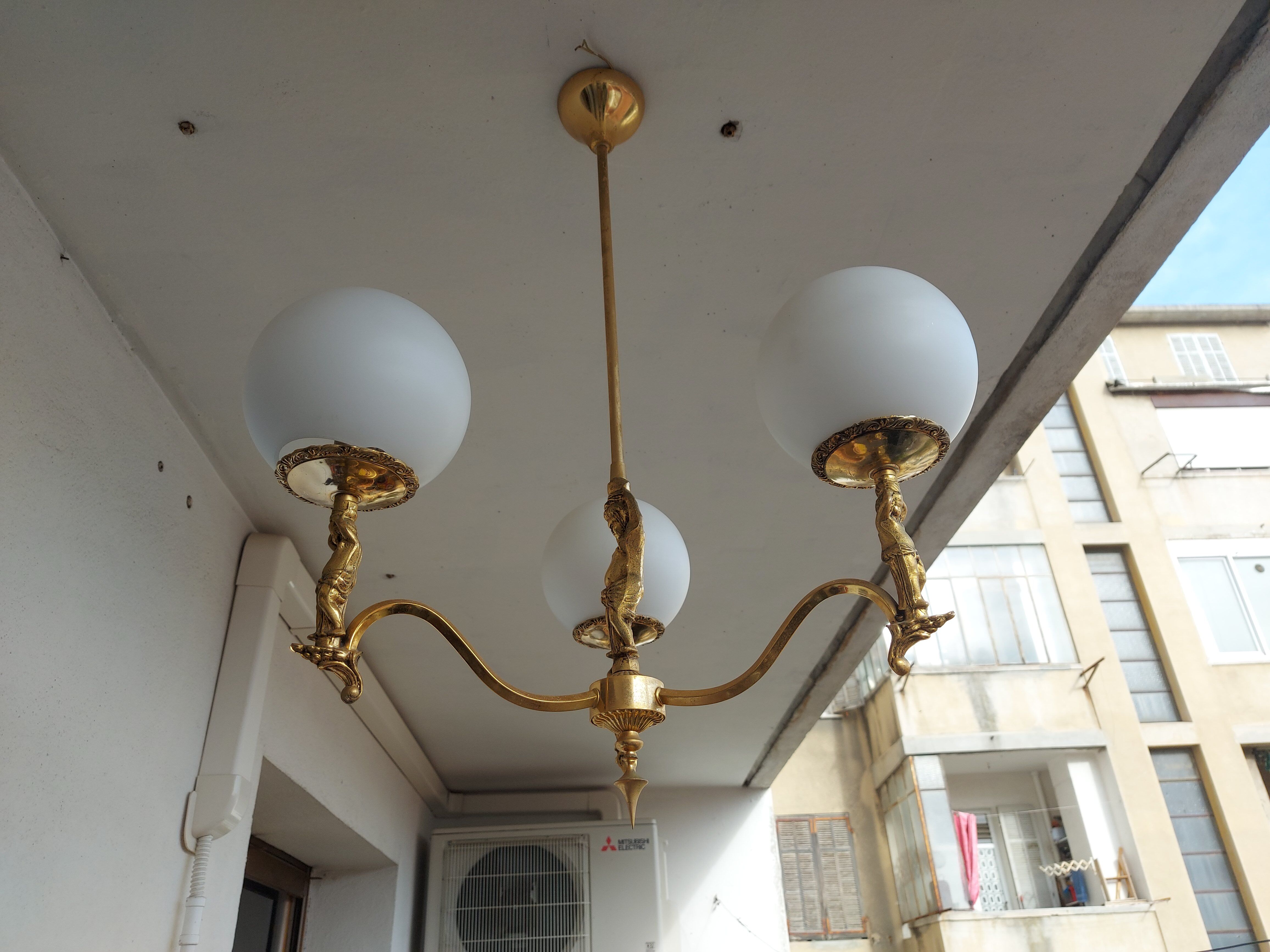 60'S vintage brass chandelier, Cherubin