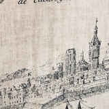 Serigraphie sur toile de Barcelone vintage reproduction d' une gravure du XVIIIe siècle