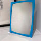 Blue plastic barber mirror made in France vintage
