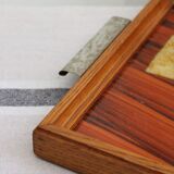 Plateau en bois et verre