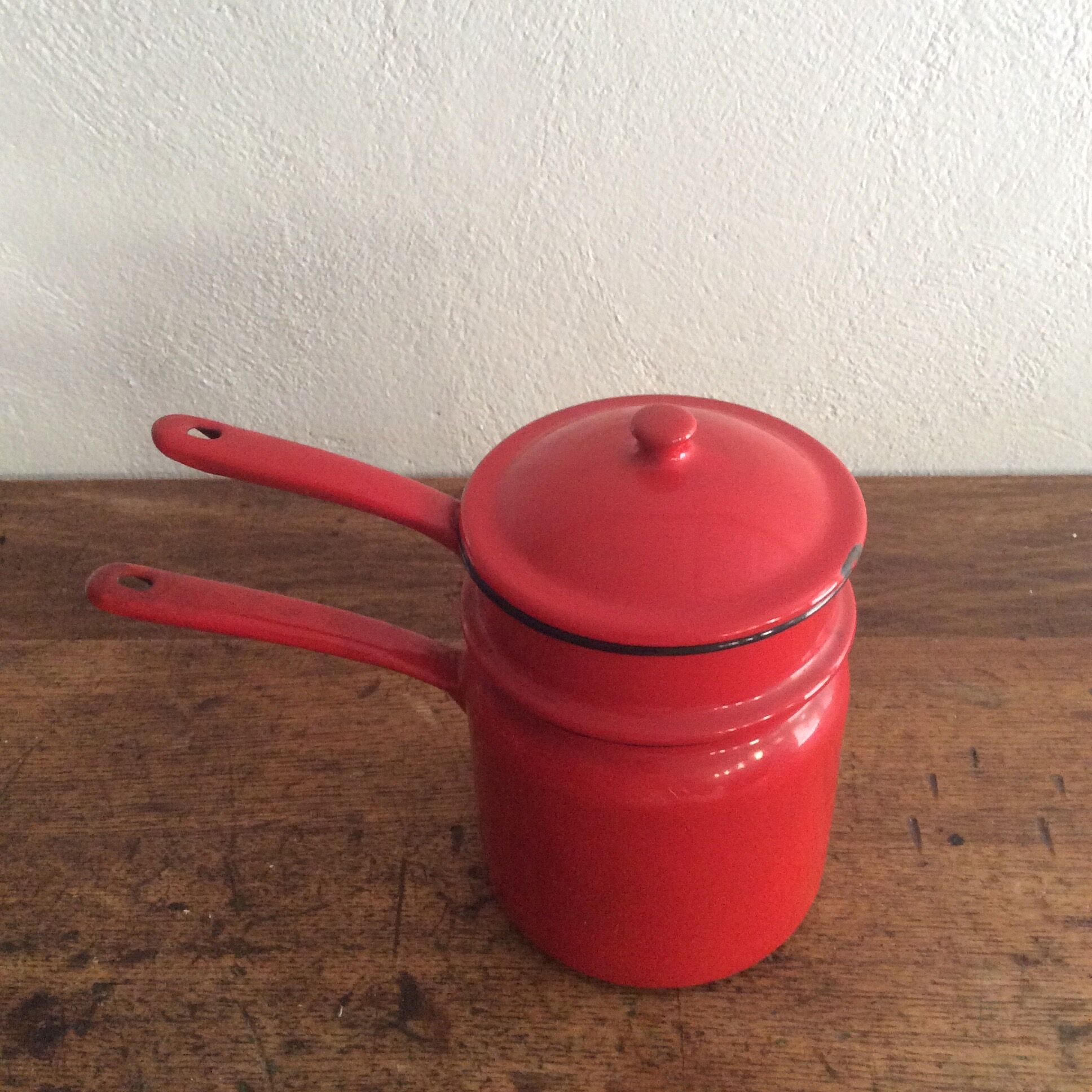 Vintage enamelled kettle