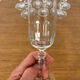Set of 8 crystal champagne flutes in classic design.