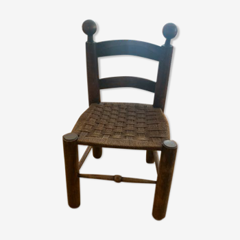 Antique chairs 30/40s wood and rope
