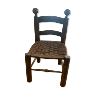 Antique chairs 30/40s wood and rope