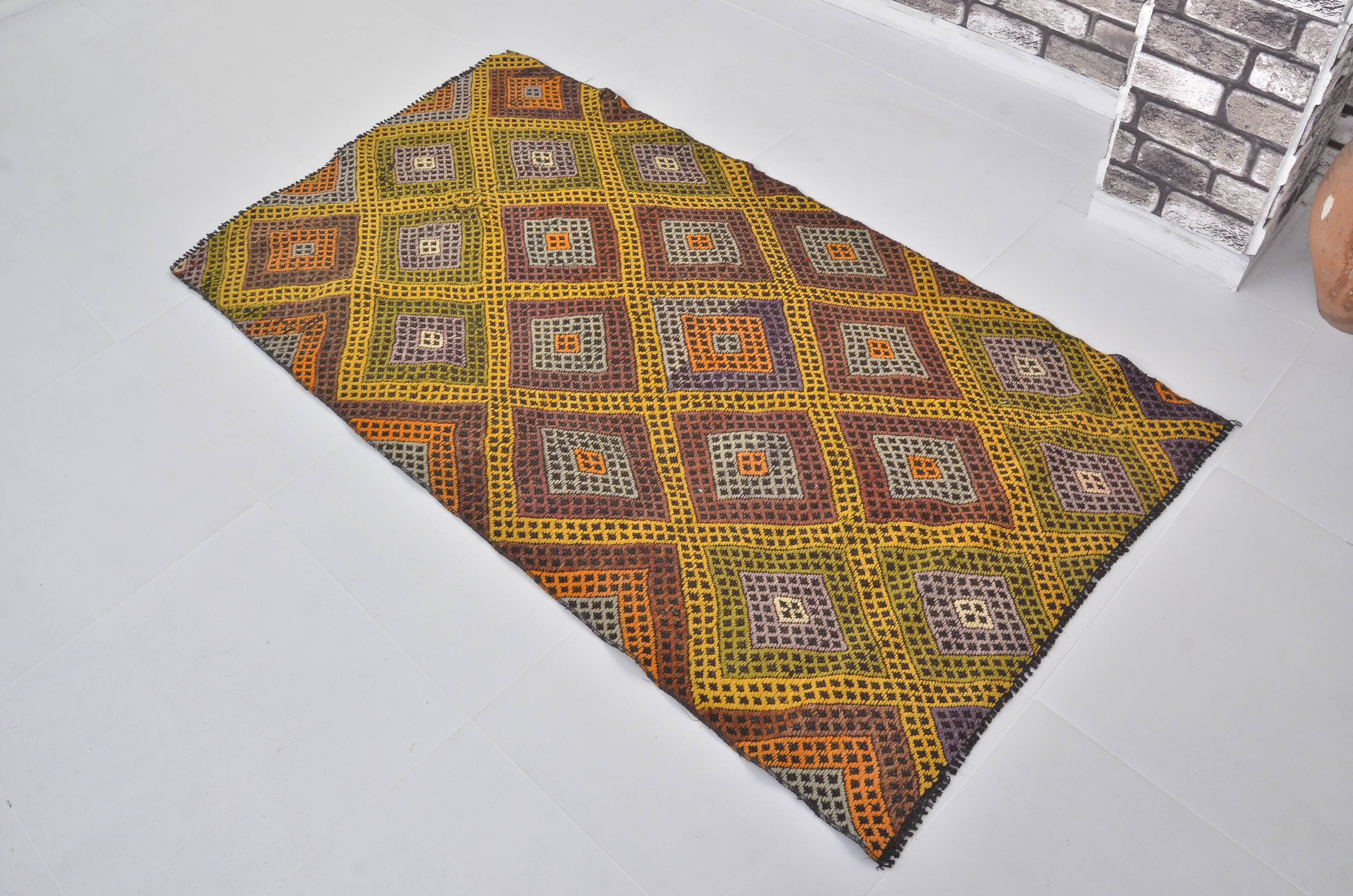 Small Oushak Vintage Kilim Rug sku 1985