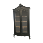 Vitrine noire et bois