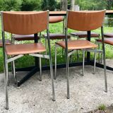 Set of 8 leatherette chairs 1970