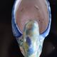 Ashtray or small planter in the shape of a swan made of Quimper earthenware.