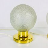 Set de deux lampes de table en verre g et laiton de Doria Leuchten 70s