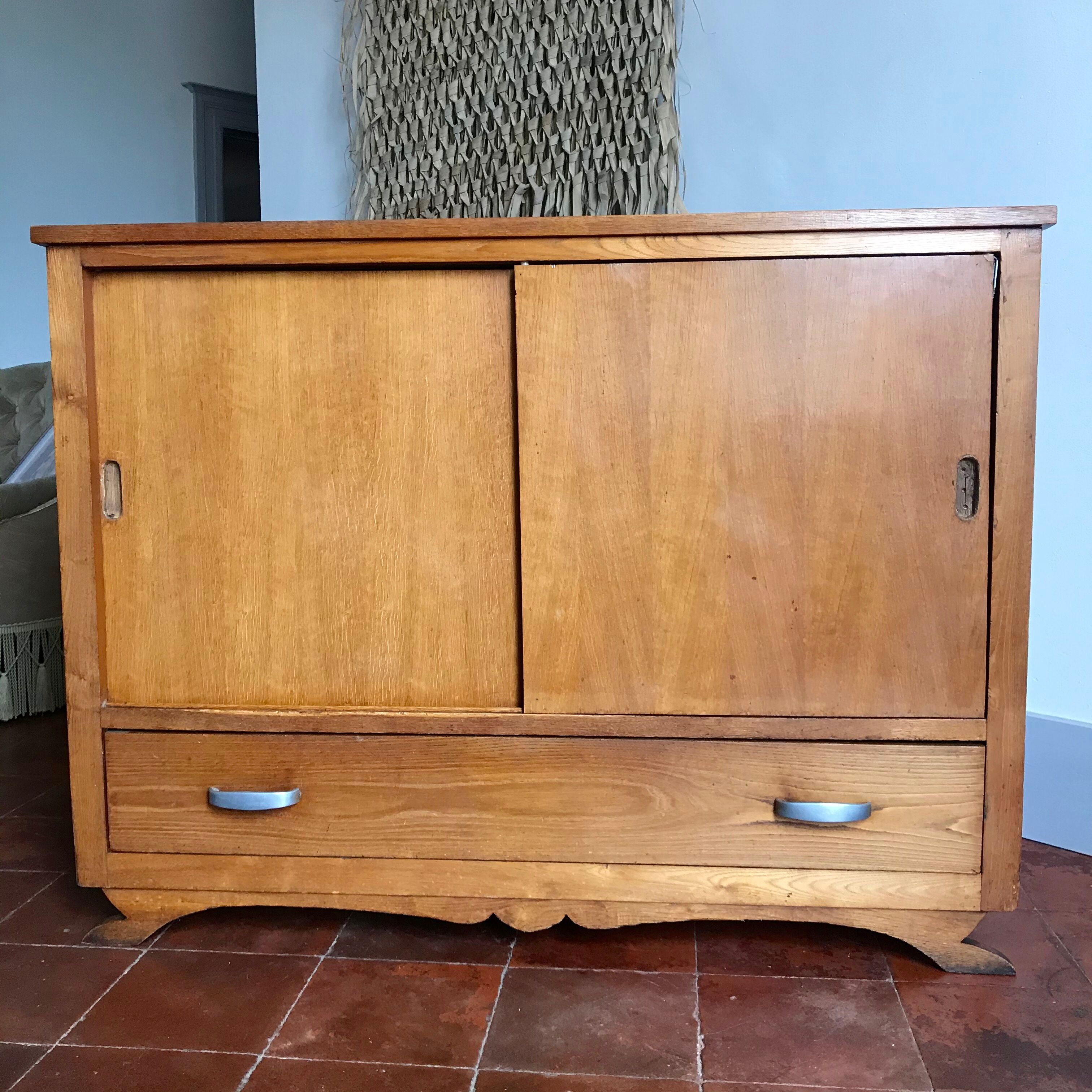 Vintage wooden furniture sliding doors