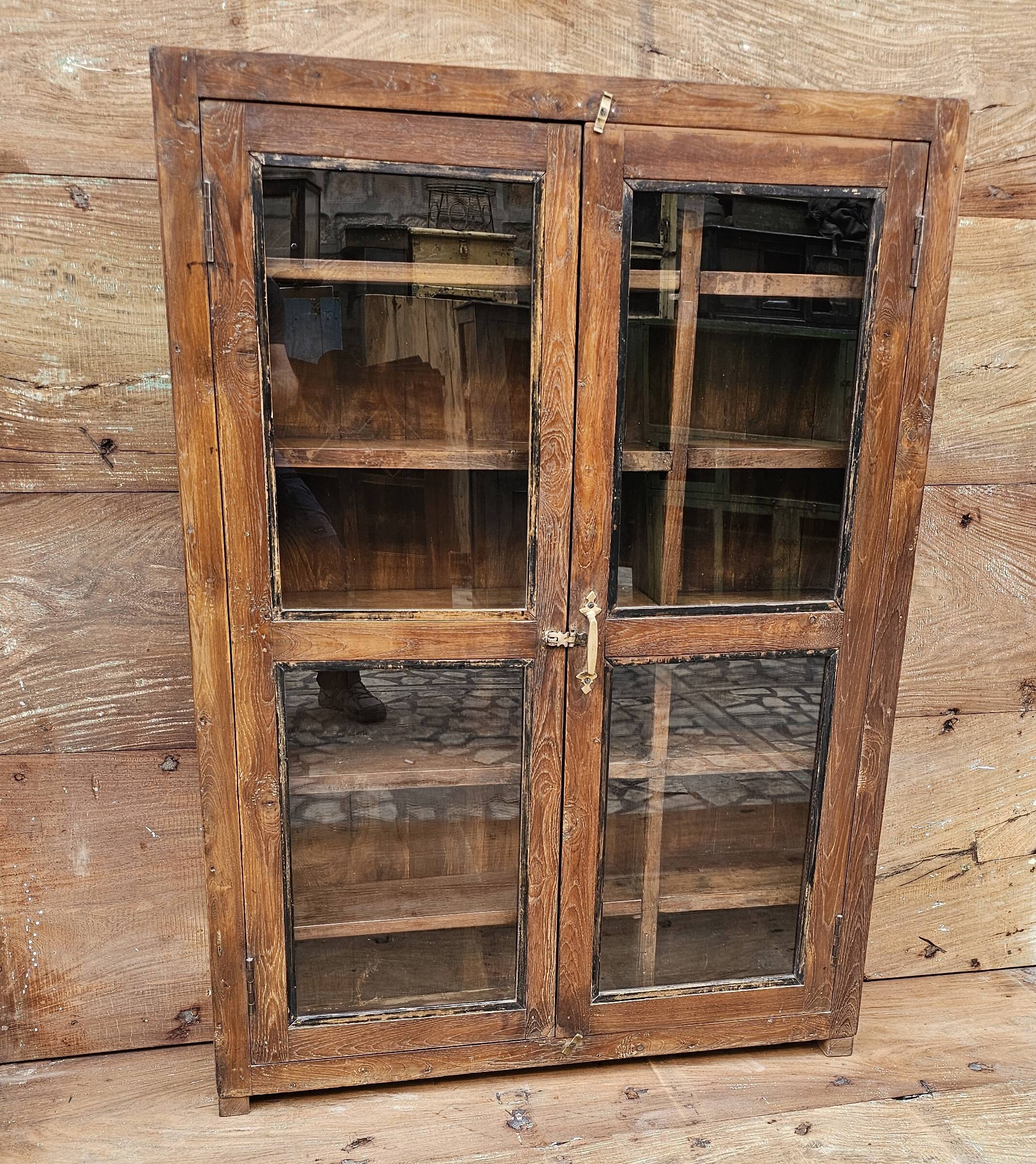 Old Burmese teak display case