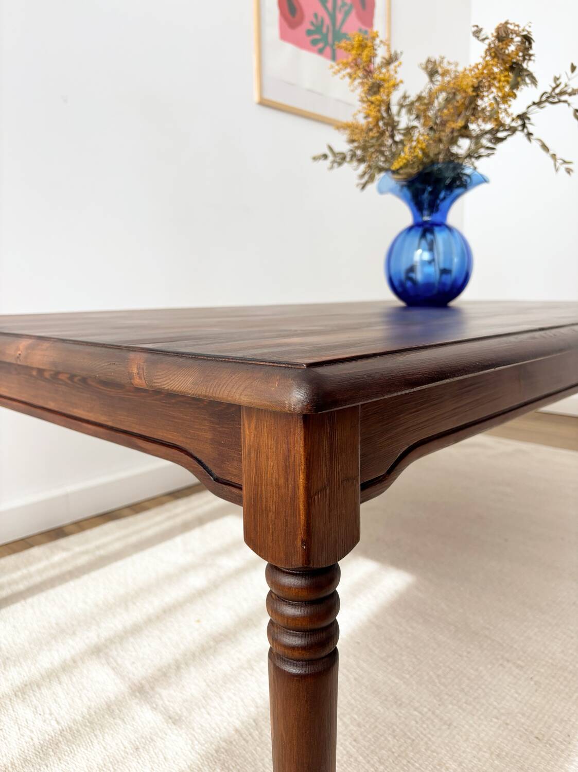 Large old farmhouse cottage style coffee table