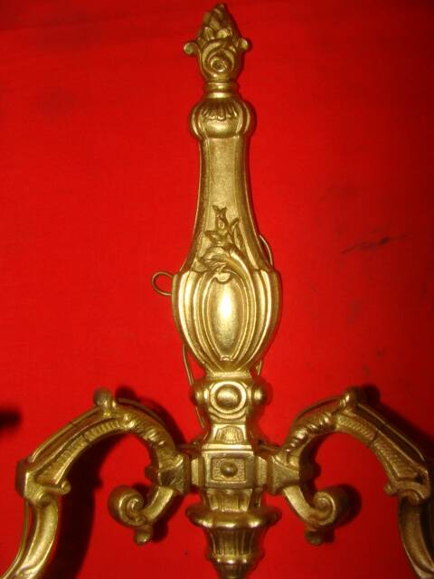 solid bronze wall light with 2 arms in "Louis XV" style