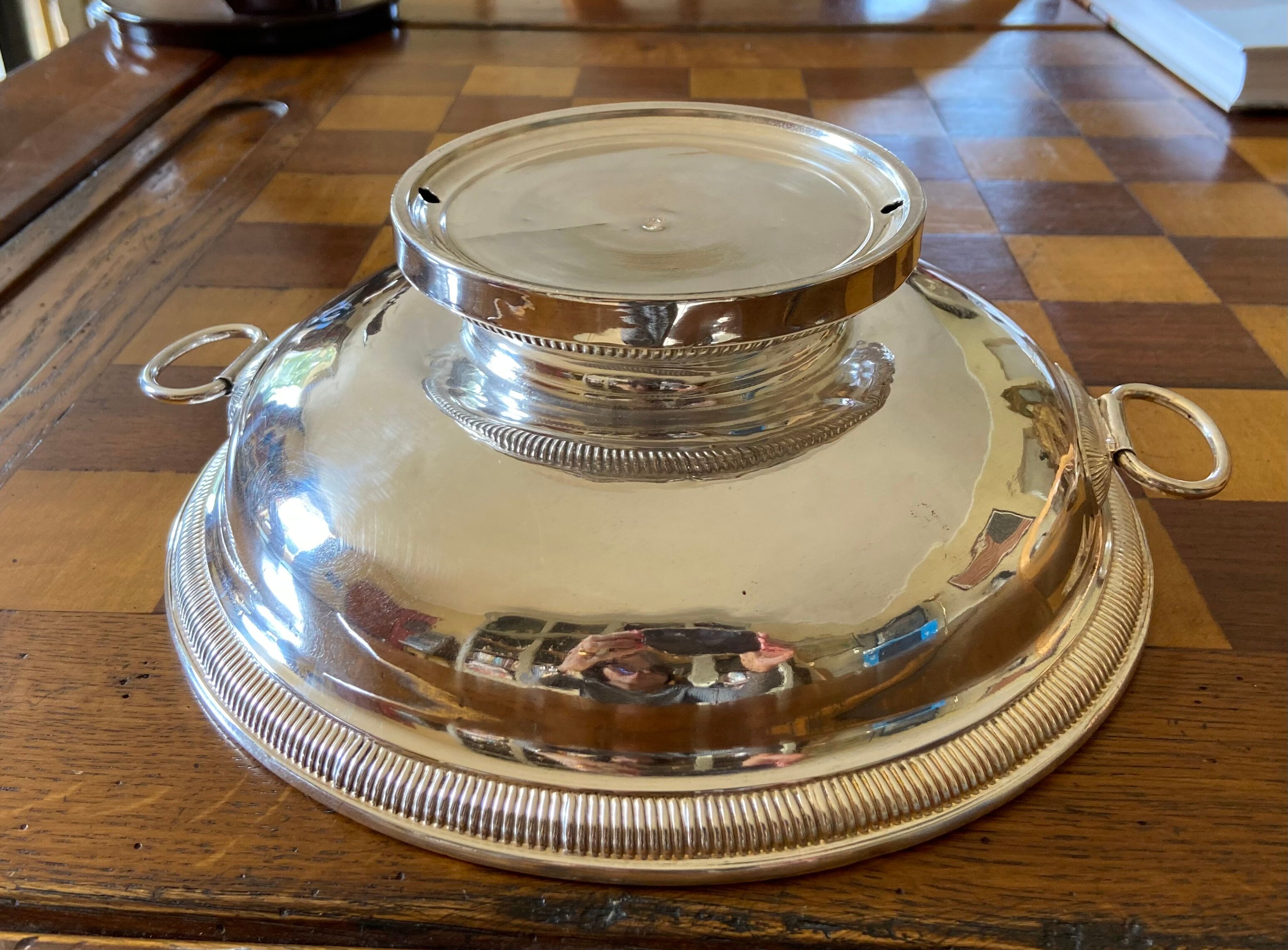 Old silver metal trivet