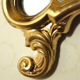Louis XV style mirror, rockery, in golden resin, circa 1950 46x83cm