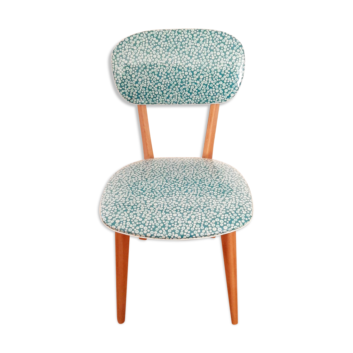 Vintage 1950s bistro chair revisited Petit Pan fabric