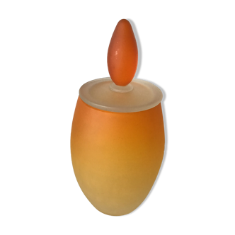 Pot en verre ou flacon en verre givré mat orange