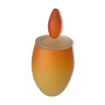 Pot en verre ou flacon en verre givré mat orange