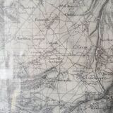 Ancienne Carte d'Etat Major Encadrée : Dieppe