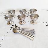 Guy Degrenne egg cups, 18/10 stainless steel