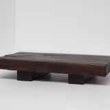 Rustic coffee table in solid oak, Wabi Sabi, France, 1950s