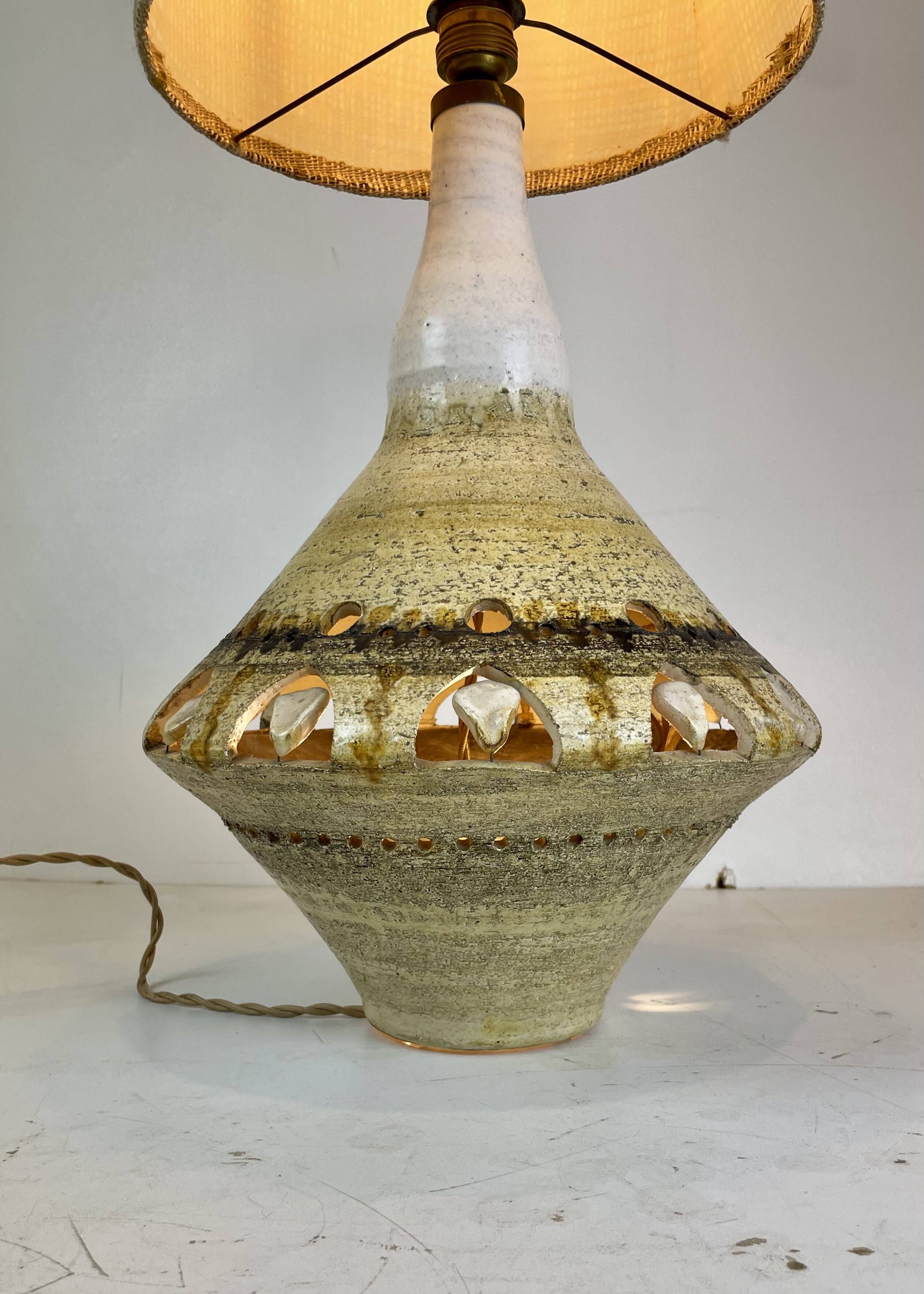 Ceramic lamp by Georges Pelletier for Accolay, France, 1960