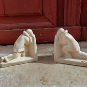 Pair of bookends - Ceramic - Signed L Fontinelle