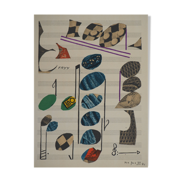 Alberto magnelli: musical composition - signed lithograph