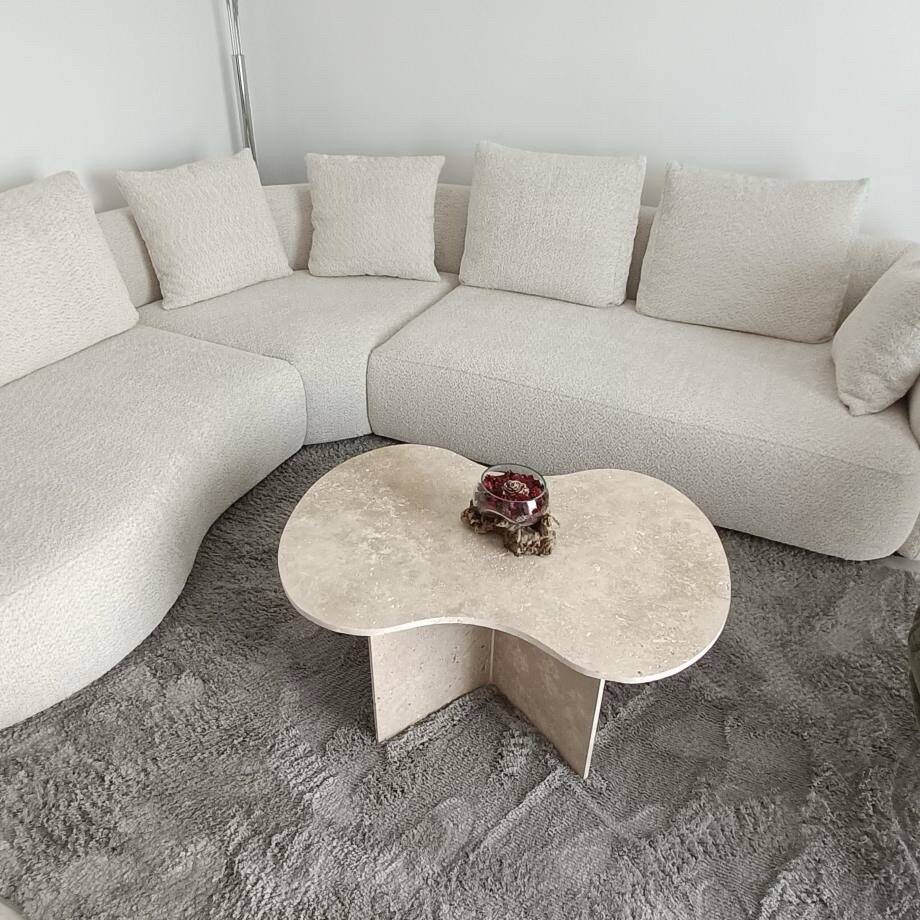 Table basse nuage travertin